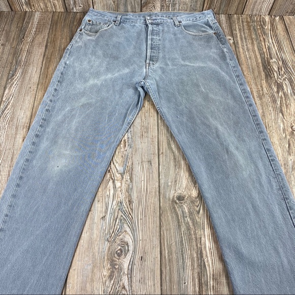 Levis 517 Gray Distressed Straight Leg Denim Jeans - Picture 2 of 5